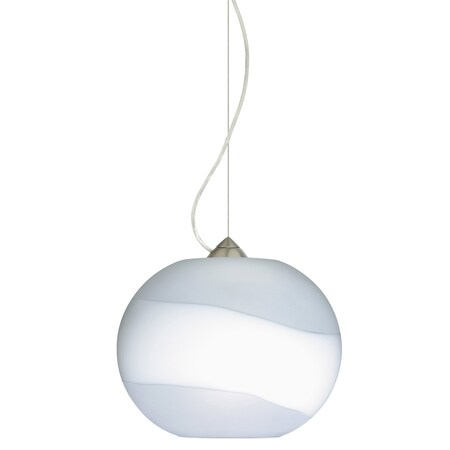 Luna Cable Pendant, Opal-Frost, Satin Nickel Finish, 1x9W LED